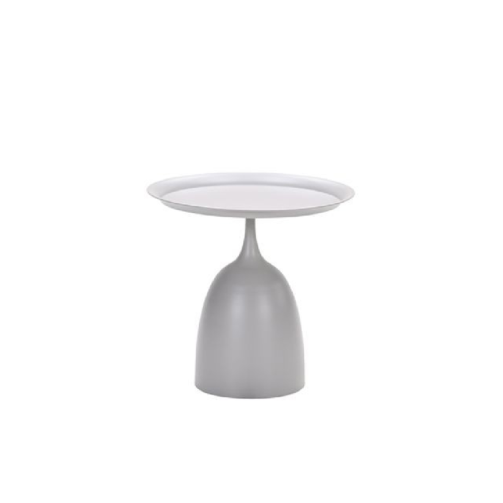 Mckinney Aluminium Round Garden Side Table In Taupe