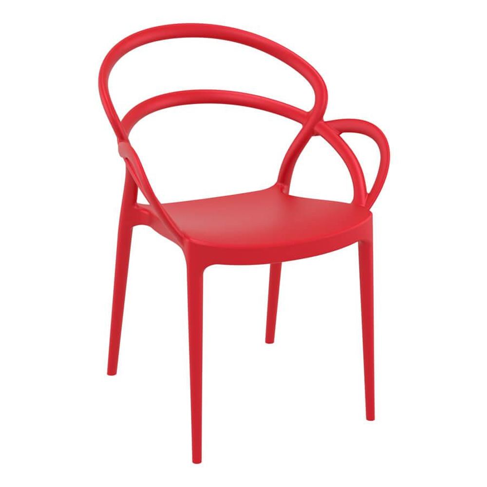 Mckinney Polypropylene Garden Armchair in Red