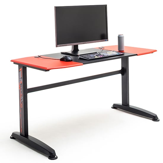 McRacing Wooden Gaming Desk In Red And Black_1