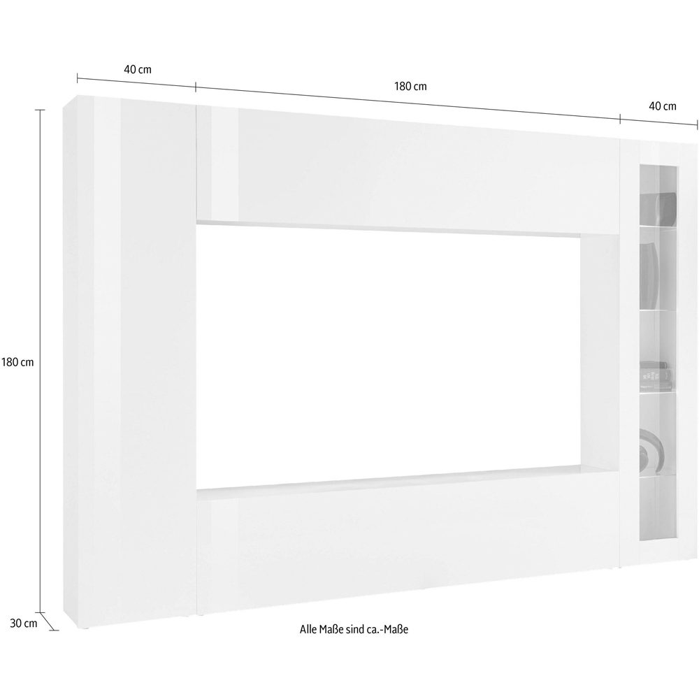 Mcrae LED Square Wooden Entertainment Unit With 1 Glass Door In Anthracite