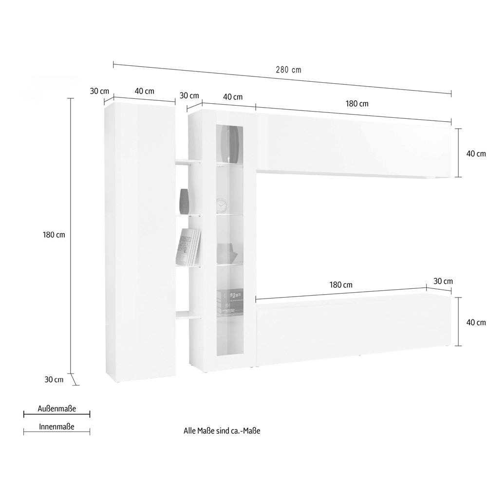 Mcrae LED Wooden Entertainment Unit With 1 Glass And 3 Doors In Anthracite