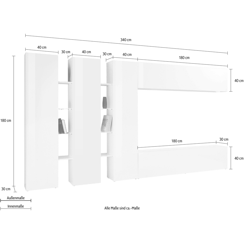Mcrae LED Wooden Entertainment Unit With 5 Doors In Anthracite Oak