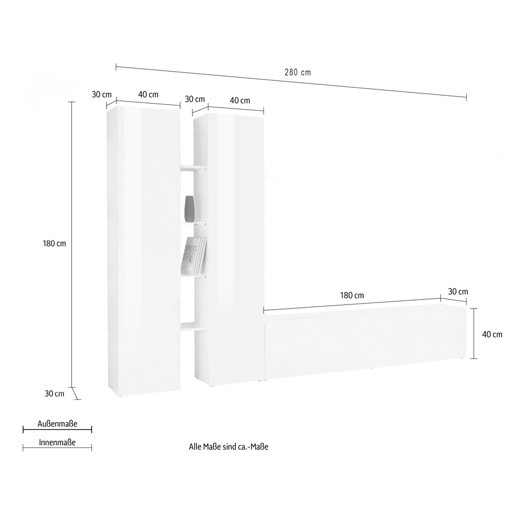 Mcrae LED Wooden L Shape Entertainment Unit With 3 Doors In Anthracite