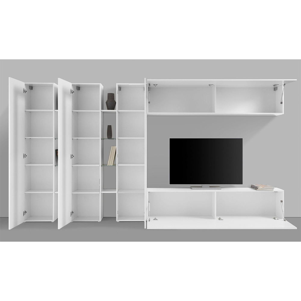 Mcrae High Glossy Entertainment Unit With 5 Doors In White