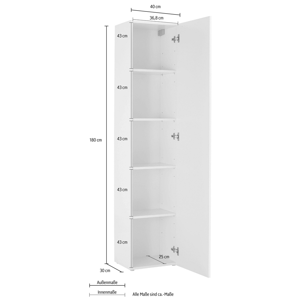 Mcrae White Glossy Storage Cabinet With 1 Door In White