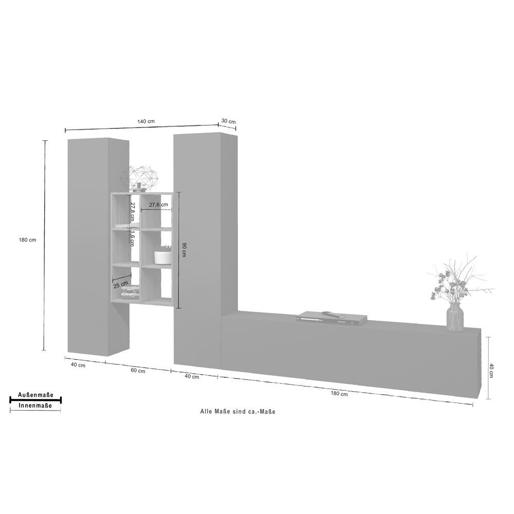 Mcrae Wooden L Shape Entertainment Unit With 3 Doors In Anthracite Oak