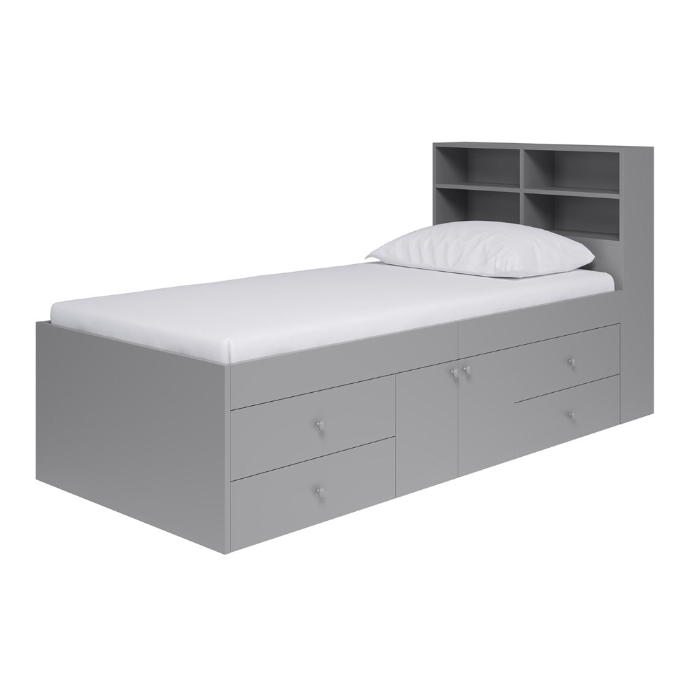 Mattoon Wooden Single Cabin Bed In Grey
