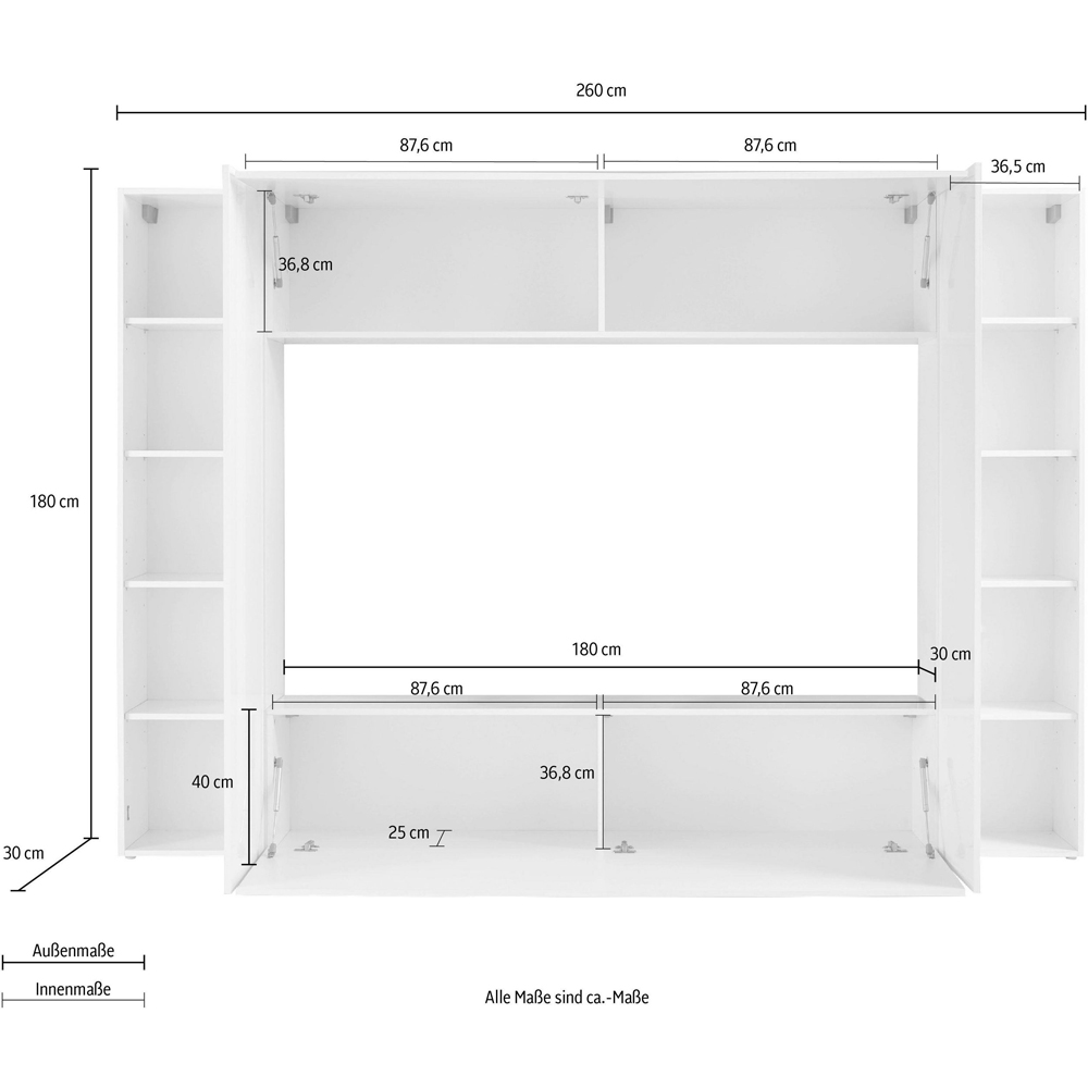 Mcrae Wooden Square Entertainment Unit With 4 Doors In Anthracite
