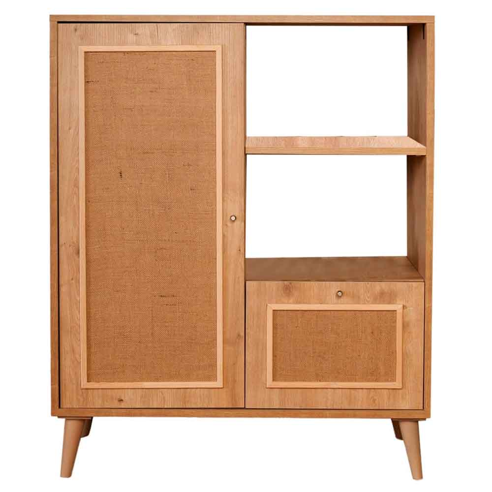 Meadow Wooden Display Cabinet with 1 Door in Oak