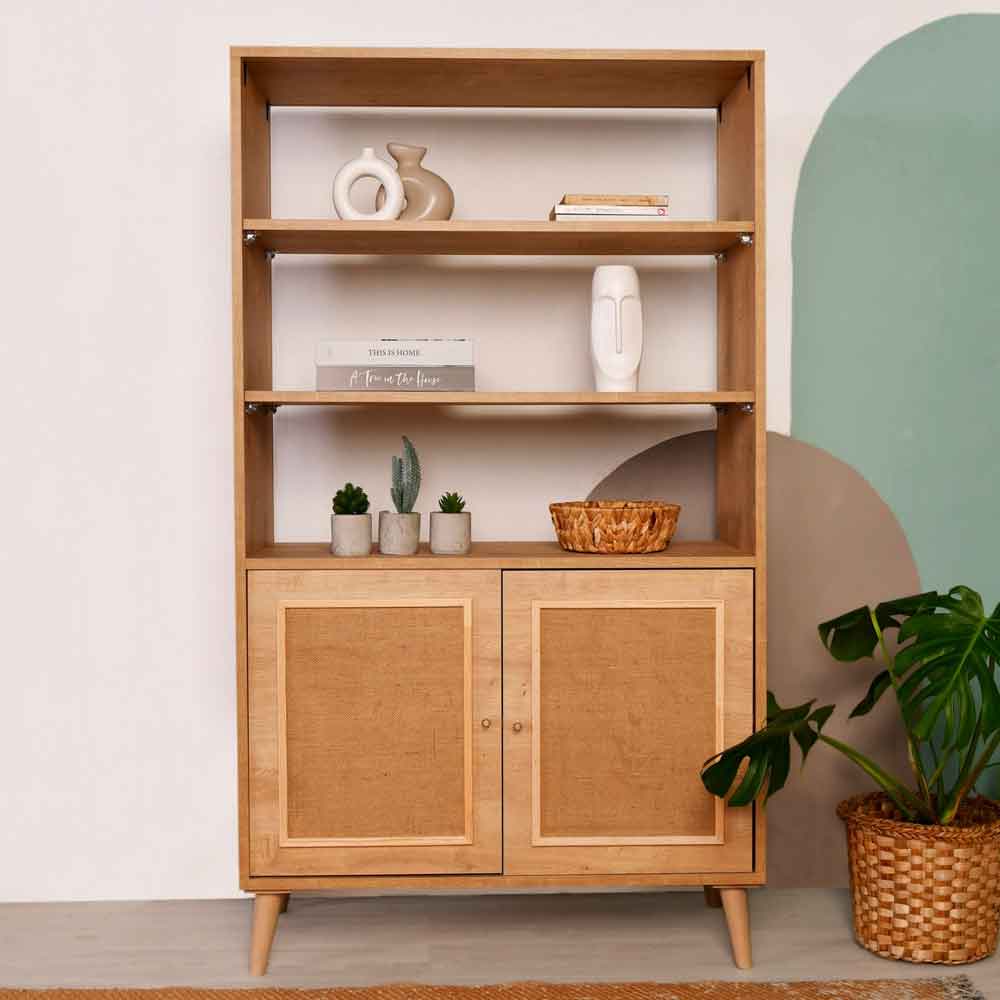 Meadow Wooden Display Cabinet with 2 Doors in Oak
