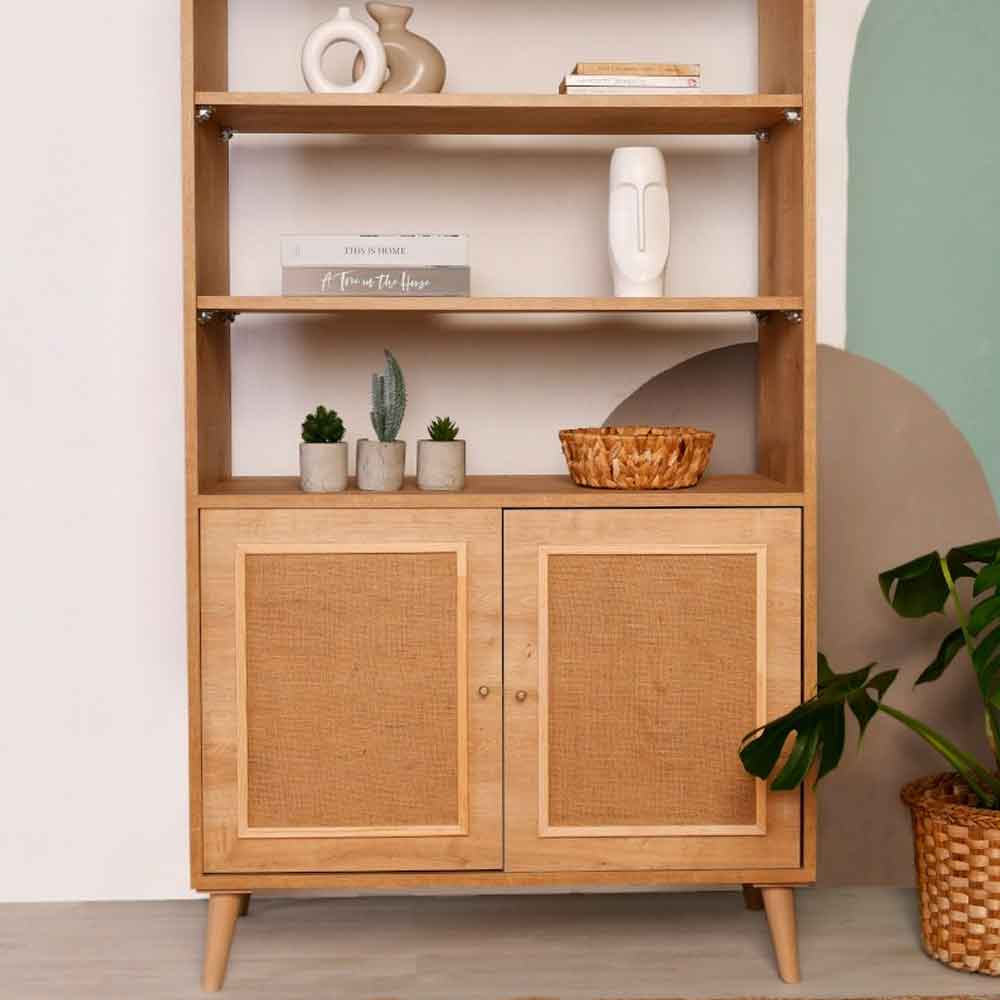 Meadow Wooden Display Cabinet with 2 Doors in Oak