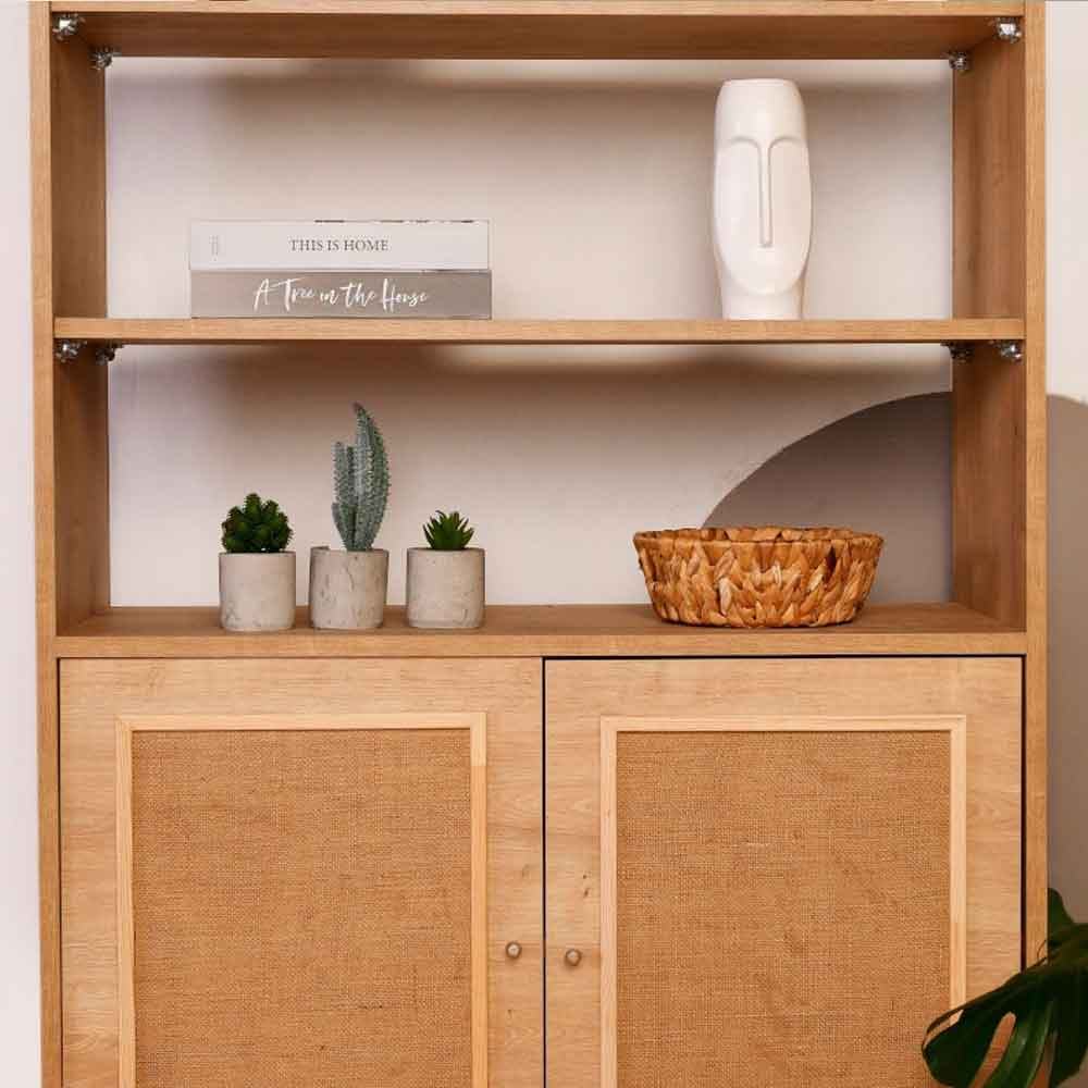 Meadow Wooden Display Cabinet with 2 Doors in Oak