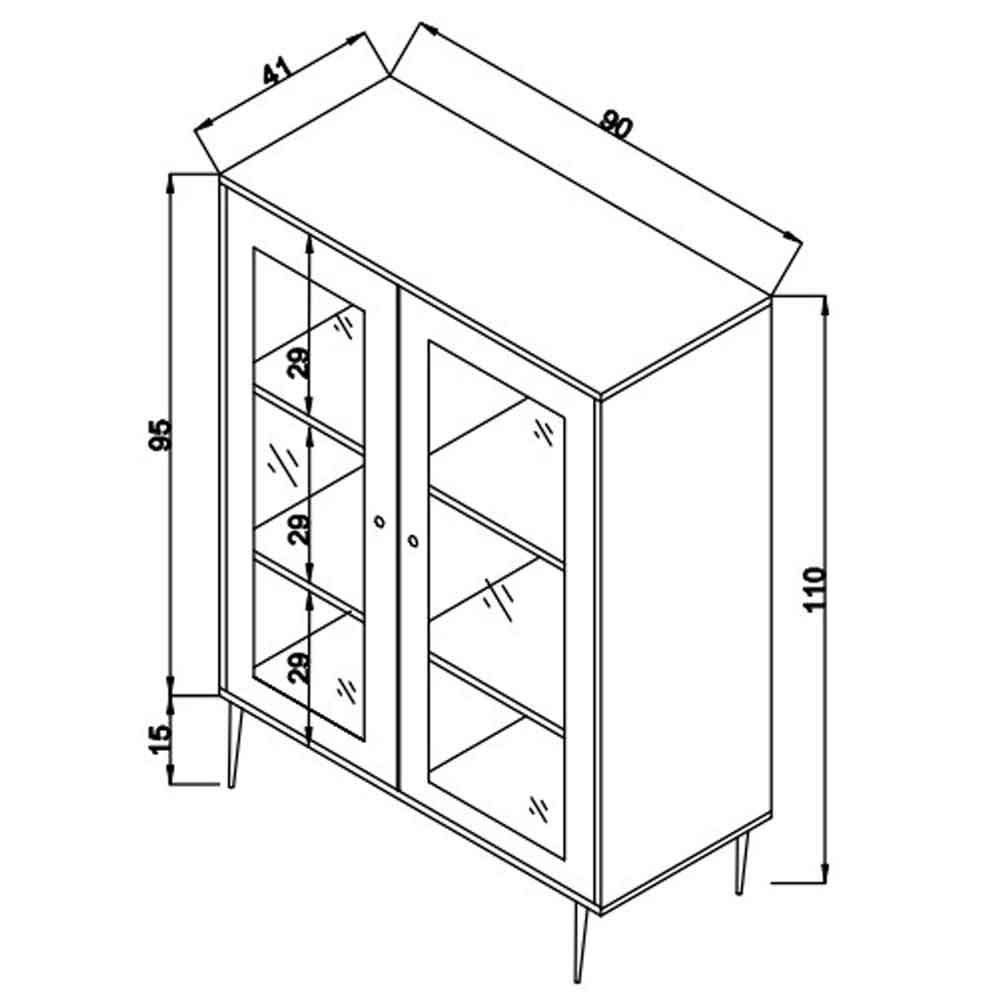 Meadow Wooden Storage Cabinet with 2 Doors in Oak