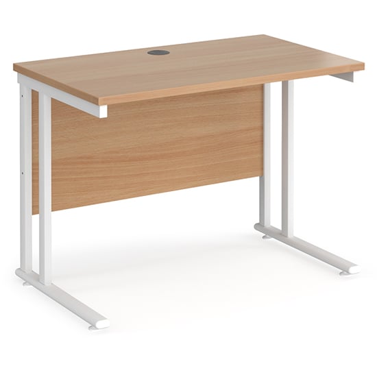 Mears 1000mm Cantilever Wooden Computer Desk In Beech White