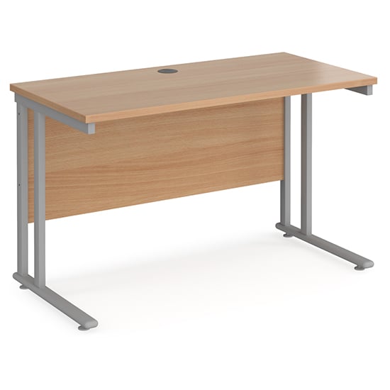 Photo of Mears 1200mm cantilever wooden computer desk in beech silver
