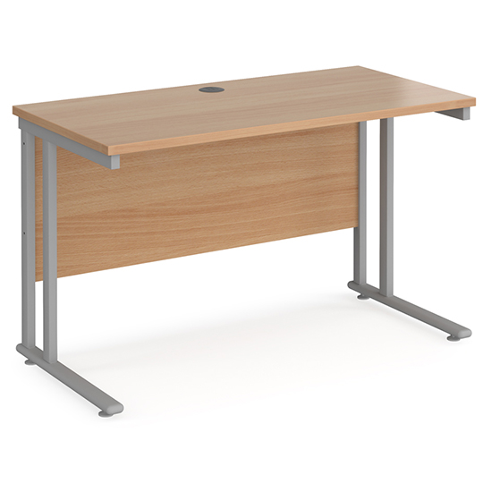 Mears 1200mm Cantilever Wooden Computer Desk In Beech Silver