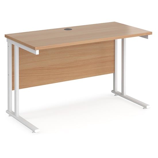 Photo of Mears 1200mm cantilever wooden computer desk in beech white