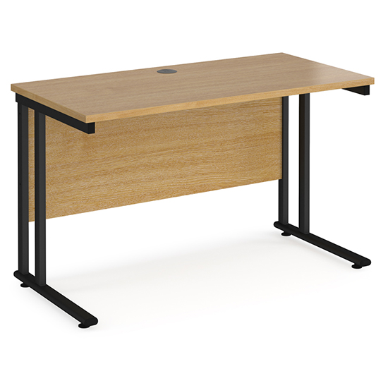 Photo of Mears 1200mm cantilever wooden computer desk in oak black