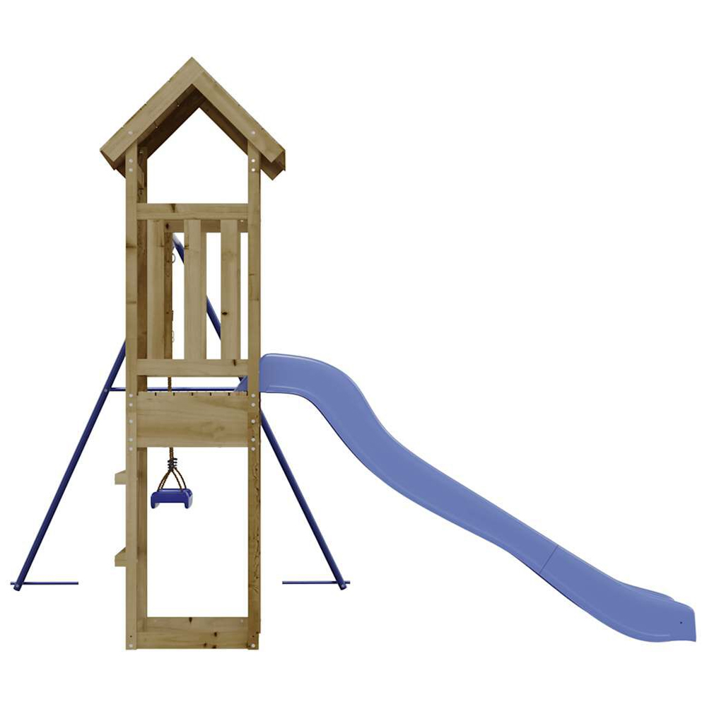 Medford Wooden Kids Playset With Swing In Dark Oak