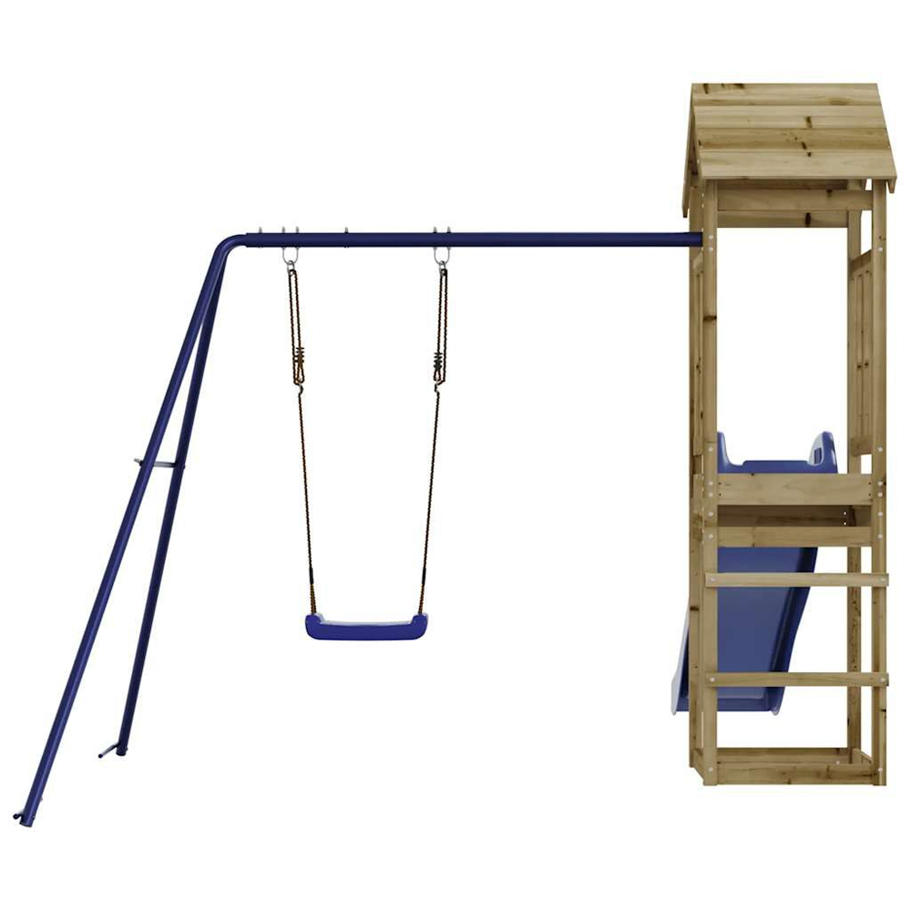Medford Wooden Kids Playset With Swing In Dark Oak