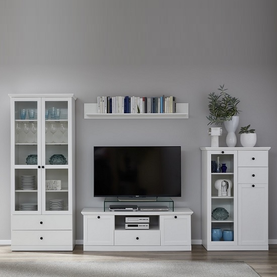 Median Wooden Living Room Set In White With LED Lighting_3