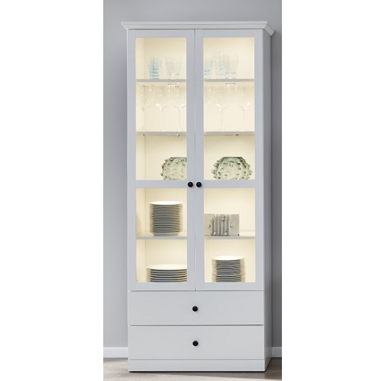 Read more about Median display cabinet in white with 2 doors and led