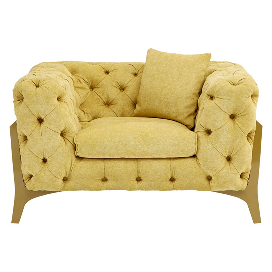 Medina Upholstered Fabric Armchair In Yellow_2