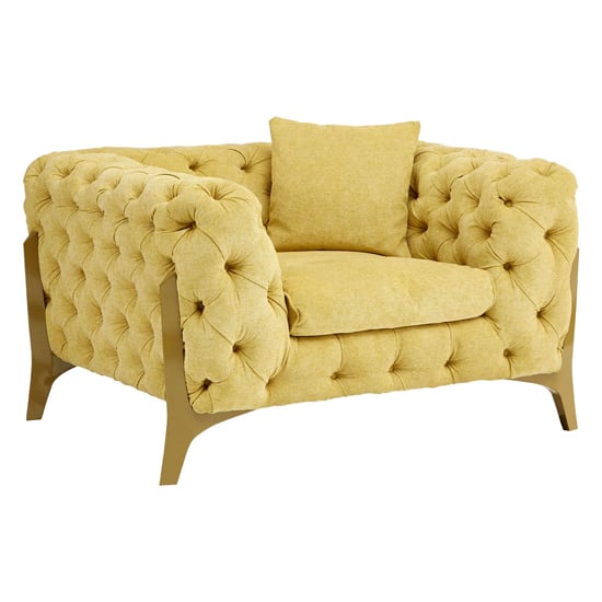 Medina Upholstered Fabric Armchair In Yellow_1