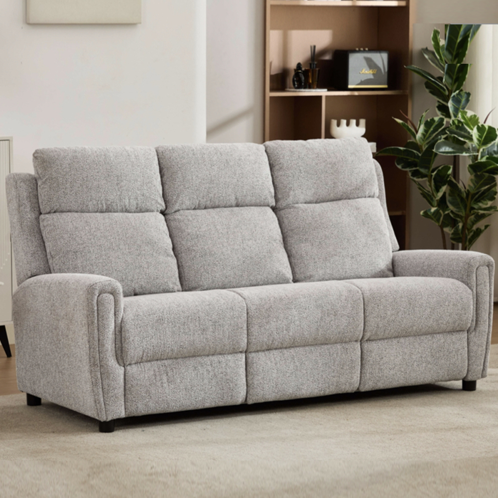 Medinah Fabric 3 Seater Sofa - Ash
