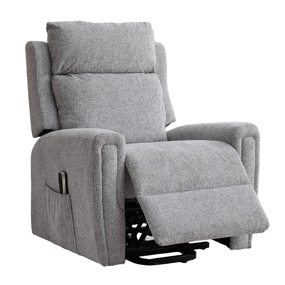 Medinah Fabric Dual Motor Lift Tilt Recliner Chair in Ash