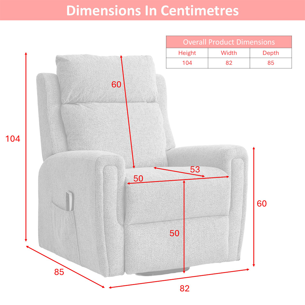 Medinah Fabric Dual Motor Lift Tilt Recliner Chair in Beige