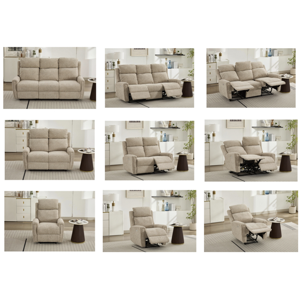 Medinah Fabric Electric 1 Seater Sofa - Beige