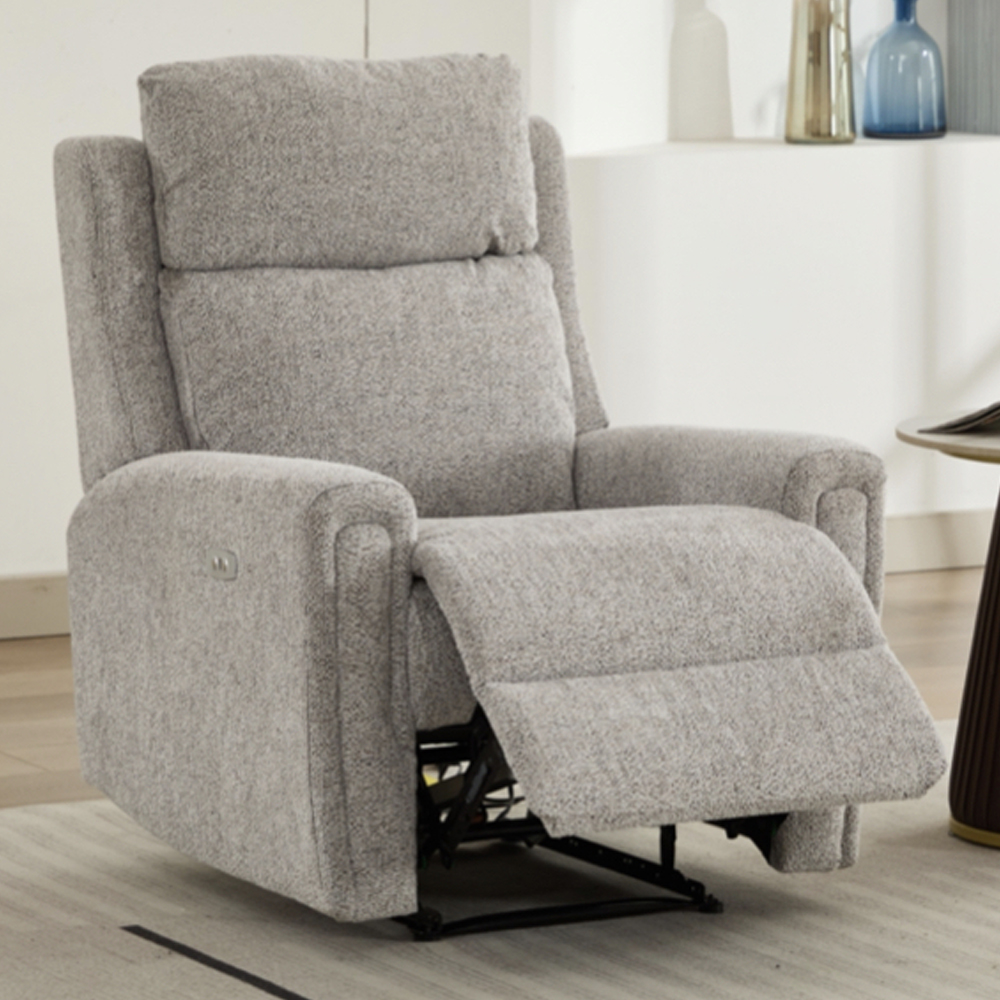 Medinah Fabric Electric 3+1+1 Seater Sofa Set - Ash