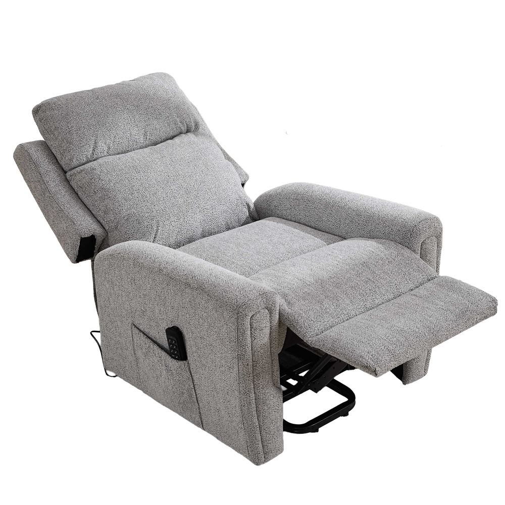 Medinah Fabric Quad Motor Lift Tilt Recliner Chair in Ash