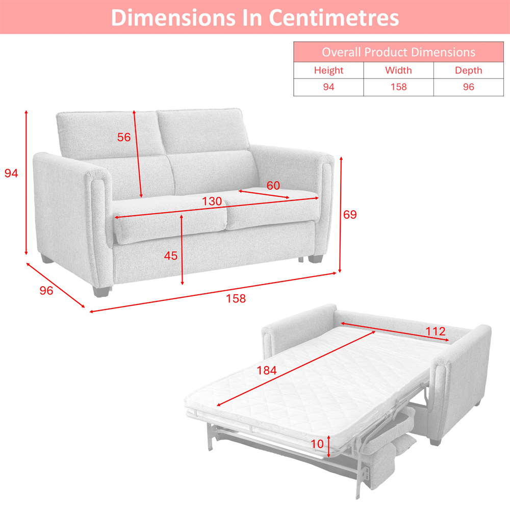 Medinah Fabric Sofa Bed in Ash
