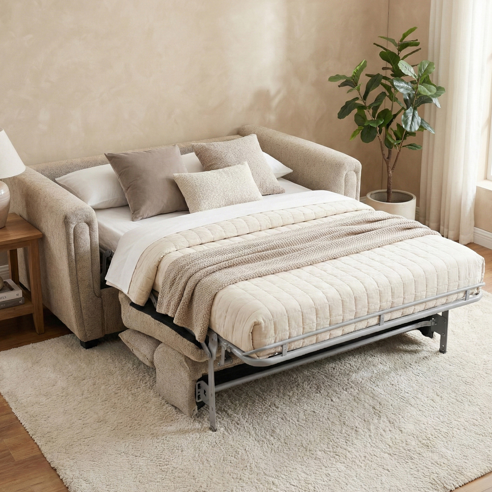 Medinah Fabric Sofa Bed in Beige