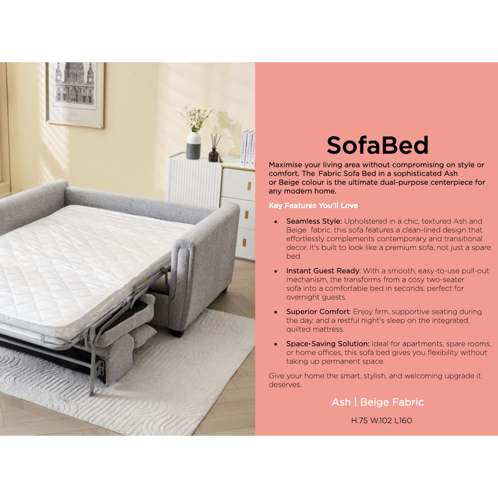 Medinah Fabric Sofa Bed in Beige