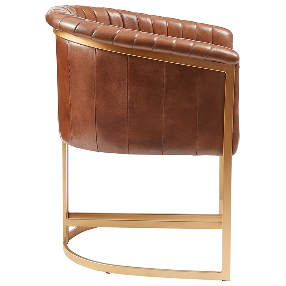 Medinah Genuine Leather Armchair In Pecan Brown