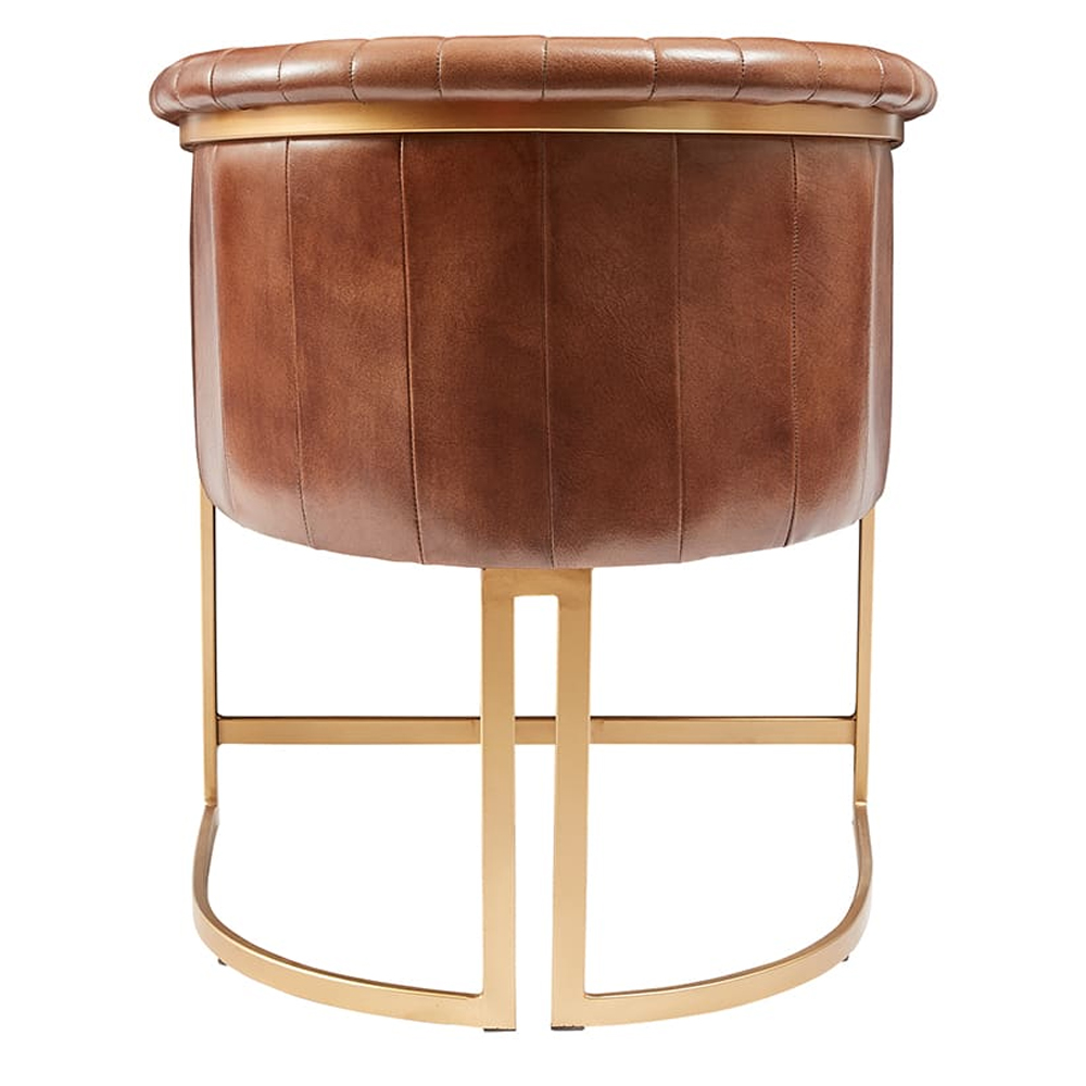 Medinah Genuine Leather Armchair In Pecan Brown