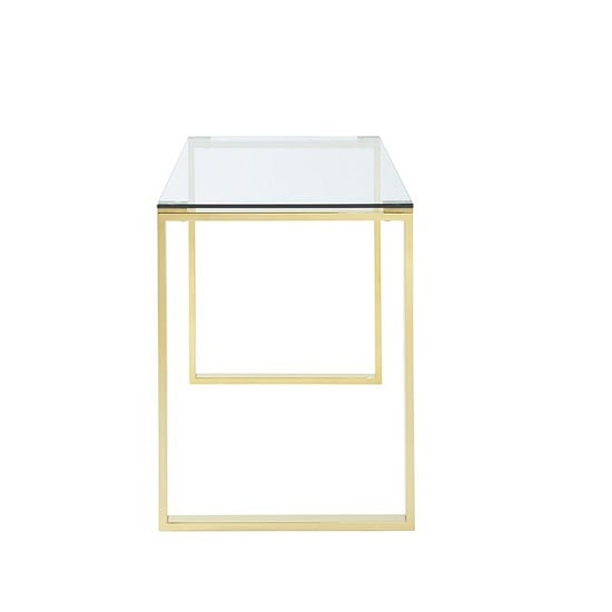 Megan Clear Glass Computer Desk With Gold Legs_2