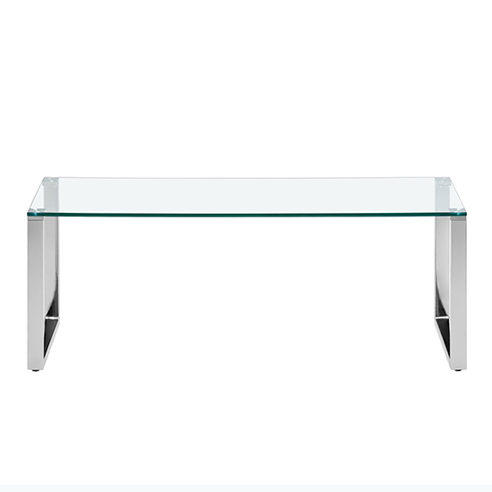 Megan Clear Glass Rectangular Coffee Table With Chrome Legs
