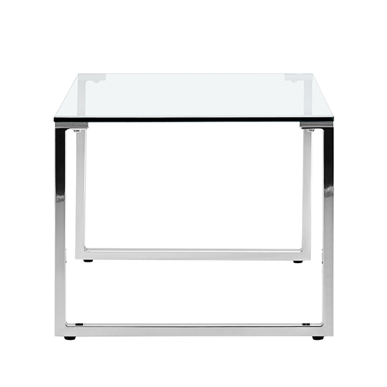Megan Clear Glass Rectangular Coffee Table With Chrome Legs