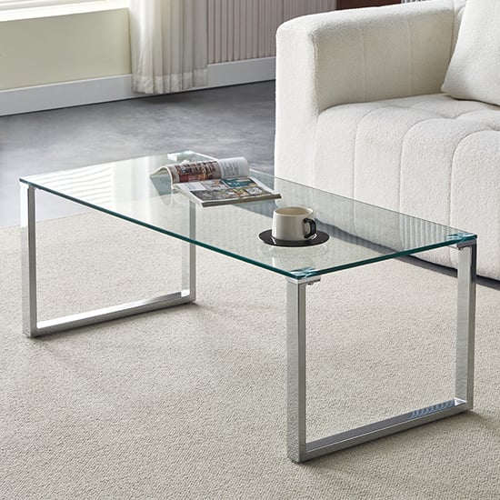 Small glass chrome discount coffee table