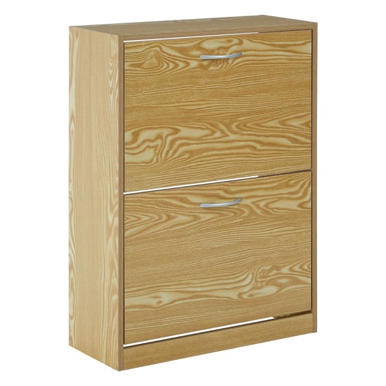 Read more about Megrez wooden shoe cabinet with 2 flip doors in brown