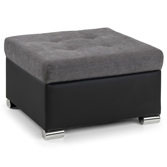 Photo of Meigle fabric footstool in black and grey