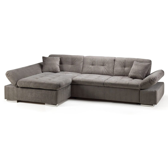 Photo of Meigle fabric left hand corner sofa bed in grey