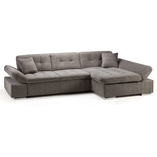 Meigle Fabric Right Hand Corner Sofa Bed In Grey