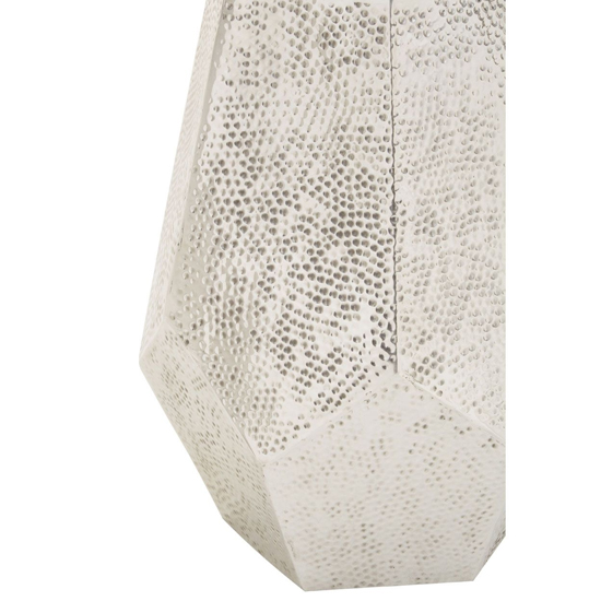 Mekbuda Drum Style Metal Side Table In Polished Aluminium