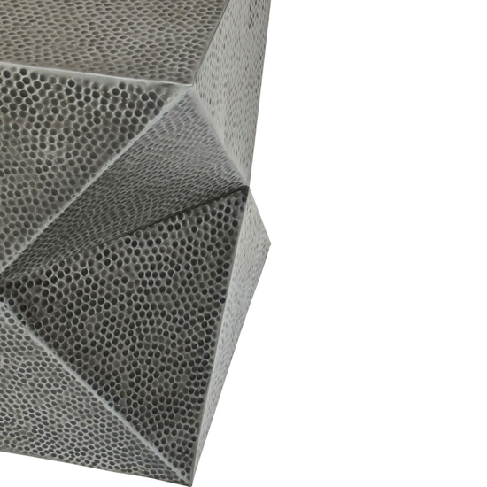 Mekbuda Inverted Triangular Metal Stool In Antique Zinc