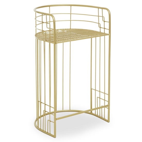 Product photograph of Mekbuda Metal Lounge Chair In Gold from Furniture in Fashion